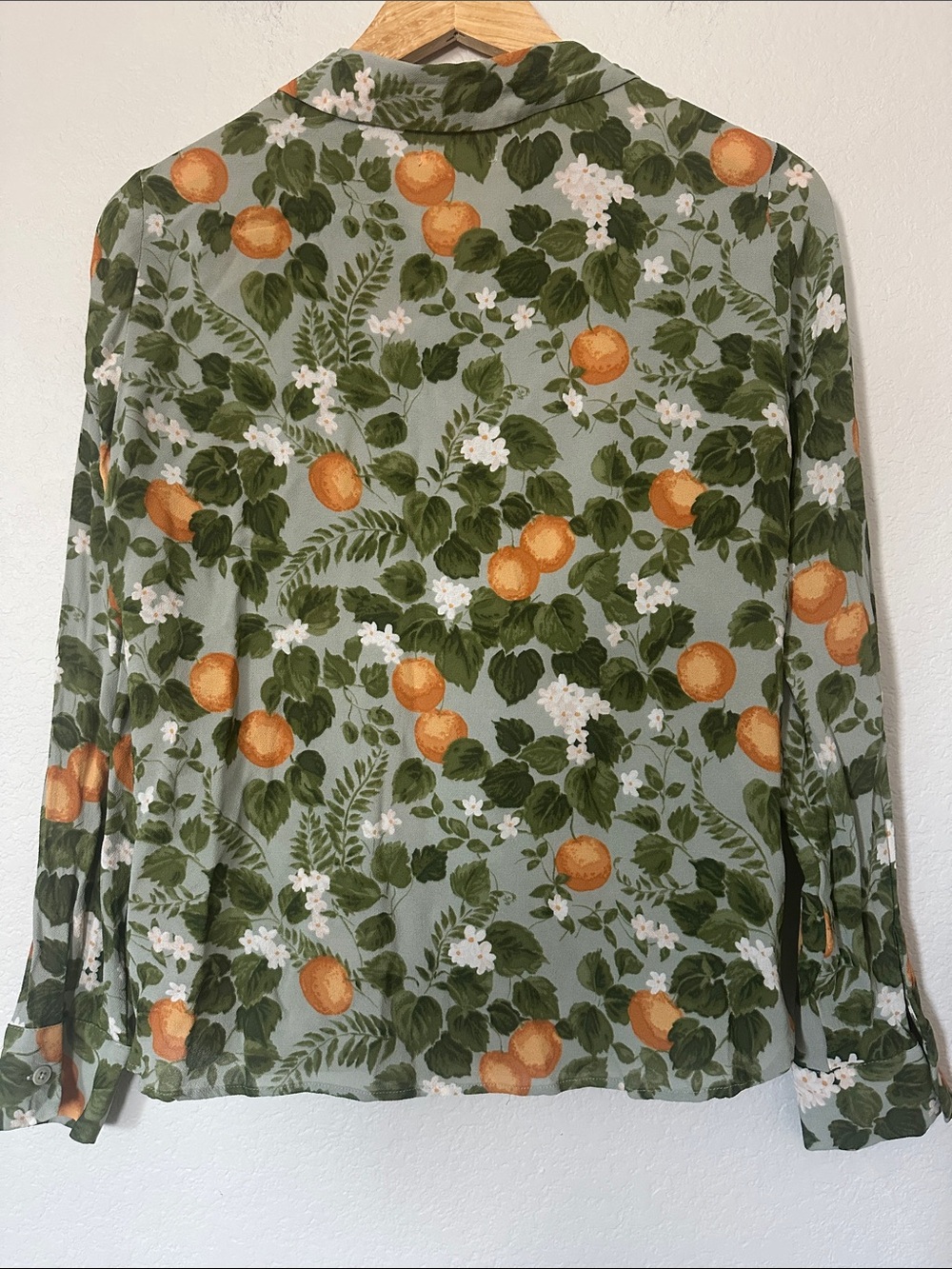 Reformation Violet Button Down Blouse In Orange Grove - Picture 4 of 6